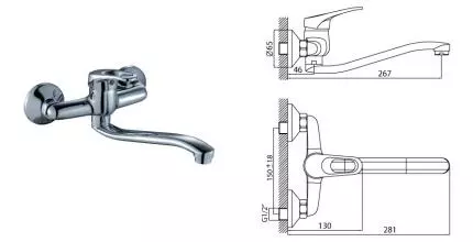 Смеситель для кухонной мойки «Rossinka» B35-24 хром Смеситель для кухонной мойки «Rossinka» B35-24 хром