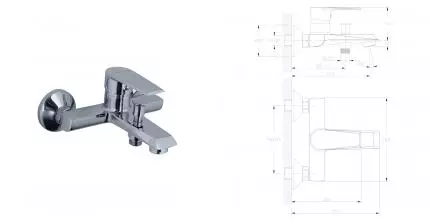 Смеситель для ванны «Rossinka» RS28-31 хром