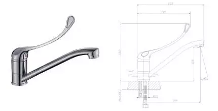 Смеситель для кухонной мойки «Rossinka» Y35-25 хром Смеситель для кухонной мойки «Rossinka» Y35-25 хром