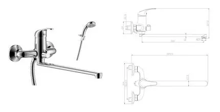 Смеситель для ванны «Rossinka» Y35-32 хром