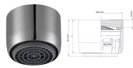 Аэратор «Neoperl» Cascade SLC D22 Neoperl хром