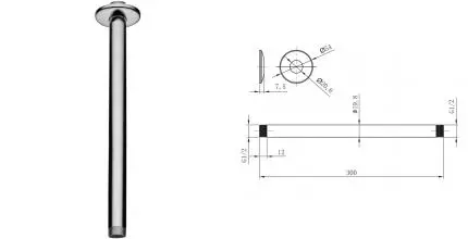 Кронштейн для верхнего душа «Lemark» LM8032C 30 хром