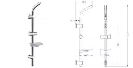 Штанга для душа «Lemark» LM8071C в блистере хром
