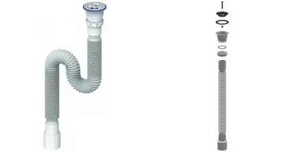 Сифон для раковины «Unicorn» D230 нержавеющая сталь