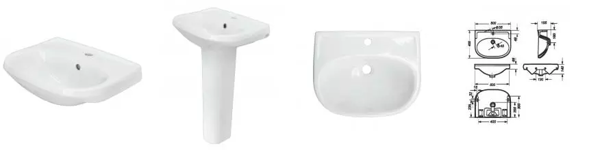 Раковина «Sanita» Комфорт 50/40 WB.PD/Comfort/50-C/WHT.G/S1 фарфоровая белая Раковина «Sanita» Комфорт 50/40 WB.PD/Comfort/50-C/WHT.G/S1 фарфоровая белая
