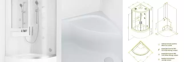 Душевая кабина «Am.Pm» Like Deep W80C-020А-090MTA 90/90 высокий поддон прозрачная/белая с баней с гидромассажем с электрикой Душевая кабина «Am.Pm» Like Deep W80C-020А-090MTA 90/90 высокий поддон прозрачная/белая с баней с гидромассажем с электрикой