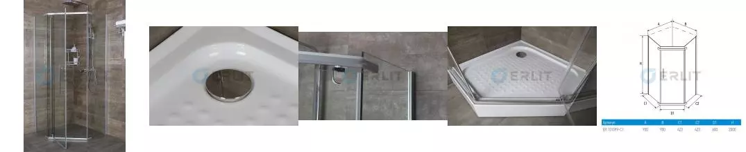ERLIT Душевое ограждение пятиугол Erlit ER 10109V-C1 · Comfort, Erlit, ER10109V-C1 ERLIT Душевое ограждение пятиугол Erlit ER 10109V-C1 · Comfort, Erlit, ER10109V-C1