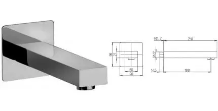 Излив к смесителю «Paini» Dax-R 84CR430 21 хром