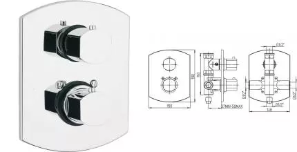 Смеситель для душа «Paini» Ovo 86CR690TH с термостатом хром