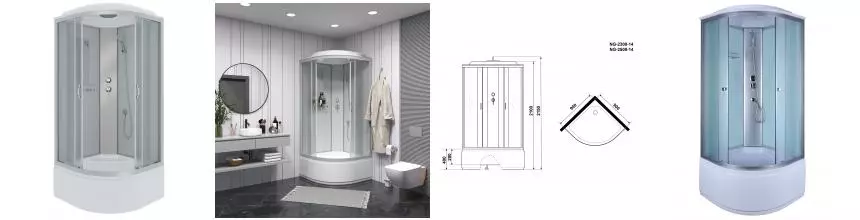 Душевая кабина «Niagara» NG-2308-14 (04) 90/90 высокий поддон матовая/белая Душевая кабина «Niagara» NG-2308-14 (04) 90/90 высокий поддон матовая/белая
