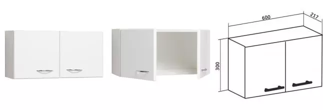 Подвесной шкаф «Runo» Рондо 60/30 подвесной белый
