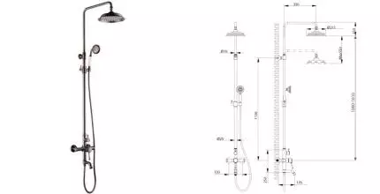 Душевая система «Lemark» Peretto LM6362RB чёрный кофе