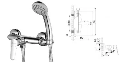 Смеситель для душа «Lemark» Partner LM6559C хром