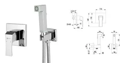 Смеситель с гигиеническим душем «Lemark» Unit LM4519C хром