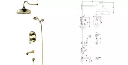 Душевая система «Lemark» Brava LM4722G золото Душевая система «Lemark» Brava LM4722G золото