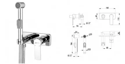 Смеситель с гигиеническим душем «Lemark» Plus Grace LM1519C хром