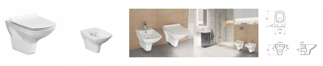 Подвесной унитаз безободковый «Cersanit» Carina белый с сиденьем дюропласт ультратонкое с микролифтом белый Подвесной унитаз безободковый «Cersanit» Carina белый с сиденьем дюропласт ультратонкое с микролифтом белый