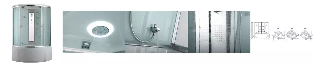 Душевой бокс «Timo» Comfort F-8855 150/150 с ванной Fabric Glass/белый с гидромассажем и электрикой