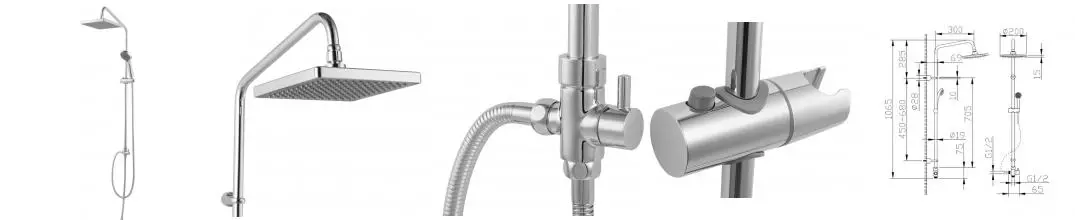 Душевая стойка «Bravat» Fit S D283CP-2A-RUS хром Душевая стойка «Bravat» Fit S D283CP-2A-RUS хром