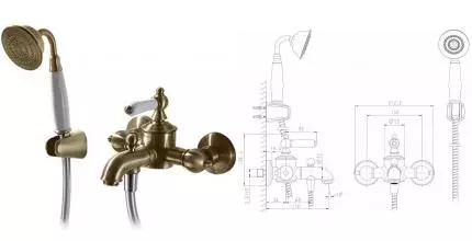 Смеситель для ванны «Bravat» Art F675109U-B бронза Смеситель для ванны «Bravat» Art F675109U-B бронза