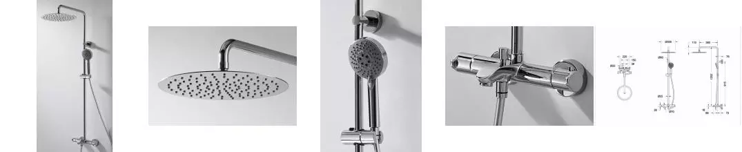 Душевая система «Bravat» Waterfall F639114C-A5-RUS с термостатом хром Душевая система «Bravat» Waterfall F639114C-A5-RUS с термостатом хром
