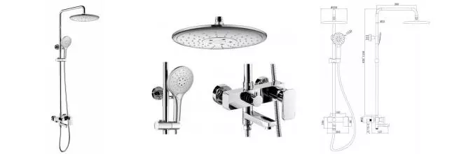 Душевая система «Bravat» Riffle F6336370CP-A-RUS хром Душевая система «Bravat» Riffle F6336370CP-A-RUS хром