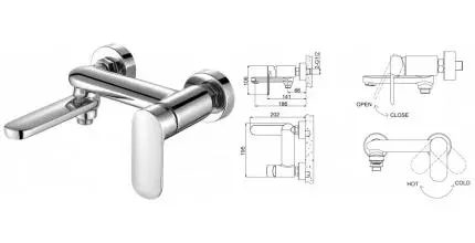 Смеситель для ванны «Bravat» F6125183CP-01 хром