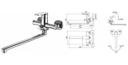 Смеситель для ванны «Bravat» F6125183CP-02L хром Смеситель для ванны «Bravat» F6125183CP-02L хром