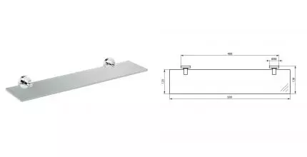 Полка в ванну «Ideal Standard» Iom A9124AA на стену хром