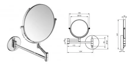 Косметическое зеркало «Ideal Standard» Iom A9111AA на стену хром