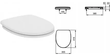 Сиденье для унитаза «Ideal Standard» Eurovit W301801 дюропласт с микролифтом белое