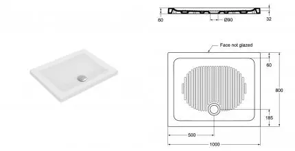 Душевой поддон Ideal Standard CONNECT Керамический 100X80 см · Connect, Ideal Standard, T267601
