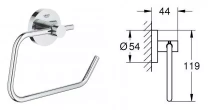 Держатель для туалетной бумаги «Grohe» Essentials 40689001 на стену хром