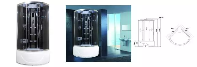 Душевая кабина «Niagara» NG-908-01 (04) 90/90 высокий поддон тонированная/чёрная с гидромассажем с электрикой Душевая кабина «Niagara» NG-908-01 (04) 90/90 высокий поддон тонированная/чёрная с гидромассажем с электрикой