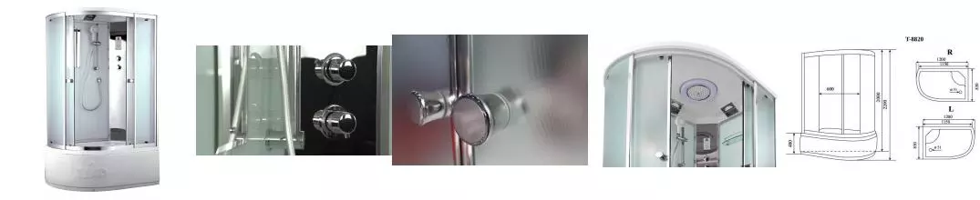 Душевая кабина «Timo» Comfort T-8820 120/85 высокий поддон Fabric Glass/белая с электрикой правая Душевая кабина «Timo» Comfort T-8820 120/85 высокий поддон Fabric Glass/белая с электрикой правая