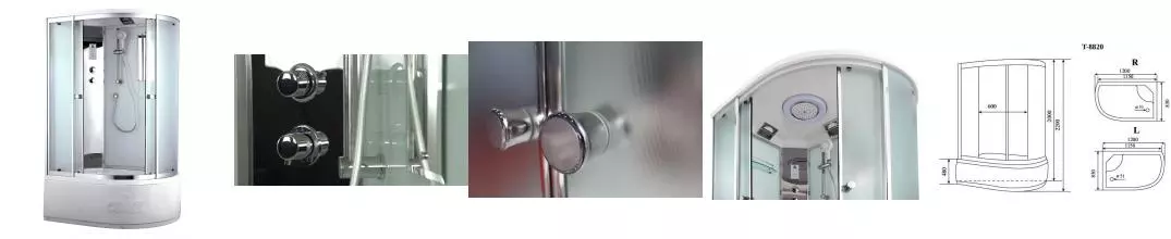 Душевая кабина «Timo» Comfort T-8820 120/85 высокий поддон Fabric Glass/белая с электрикой левая Душевая кабина «Timo» Comfort T-8820 120/85 высокий поддон Fabric Glass/белая с электрикой левая