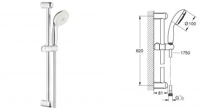 27794001 Tempesta New Душевой гарнитур III, 600мм · Grohe, 27794001