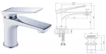 Смеситель для раковины «Lemark» Allegro LM5906CW с донным клапаном хром/белый