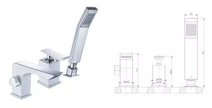 Смеситель на борт ванны «Lemark» Contest LM5845CW хром/белый