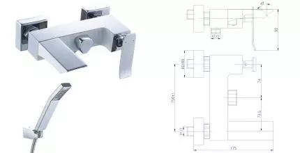 Смеситель для ванны «Lemark» Contest LM5814CW хром/белый