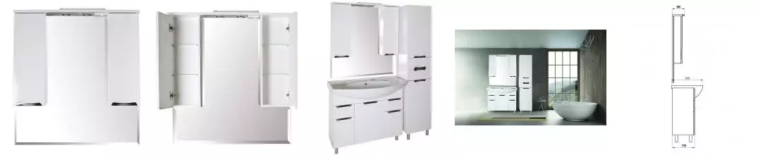 Зеркальный шкаф «ASB-Mebel» Мессина 100 с подсветкой белый Зеркальный шкаф «ASB-Mebel» Мессина 100 с подсветкой белый