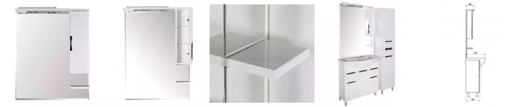 Зеркальный шкаф «ASB-Mebel» Мессина 80 с подсветкой белый Зеркальный шкаф «ASB-Mebel» Мессина 80 с подсветкой белый
