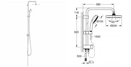 26453001 NTempCosmo200 Душевая система с перекл · Grohe, 26453001