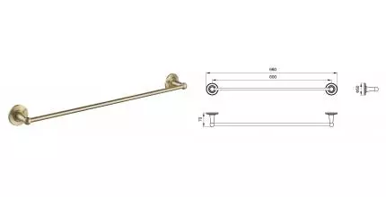 Полотенцедержатель «Timo» Nelson 160053 на стену антик Полотенцедержатель «Timo» Nelson 160053 на стену антик