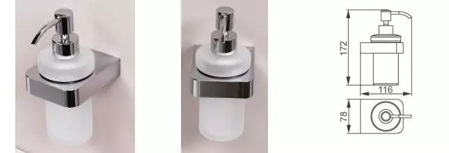 Дозатор для мыла «Aquanet» 5781-J на стену хром