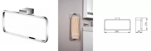 Полотенцедержатель «Aquanet» 5680 на стену хром