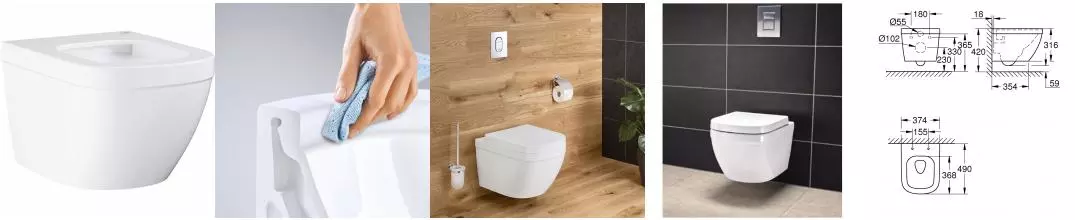 39206000 Euro Ceramic Унитаз подвесной,компактный · Grohe, 39206000 39206000 Euro Ceramic Унитаз подвесной,компактный · Grohe, 39206000