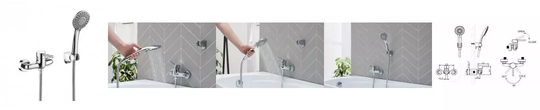 Смеситель для ванны «Bravat» Slim TF9332366CP-01 хром