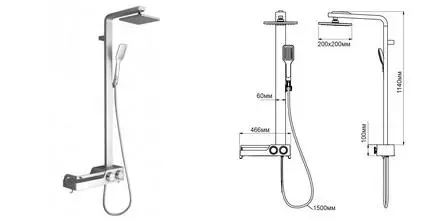 Душевая система «Aquanet» SF1706CS-1 с термостатом хром Душевая система «Aquanet» SF1706CS-1 с термостатом хром