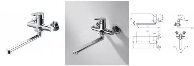 Смеситель для ванны «Bravat» Pure F6105161C-01A хром Смеситель для ванны «Bravat» Pure F6105161C-01A хром